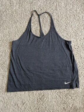 Nike Black & Charcoal Racerback Performance Tank